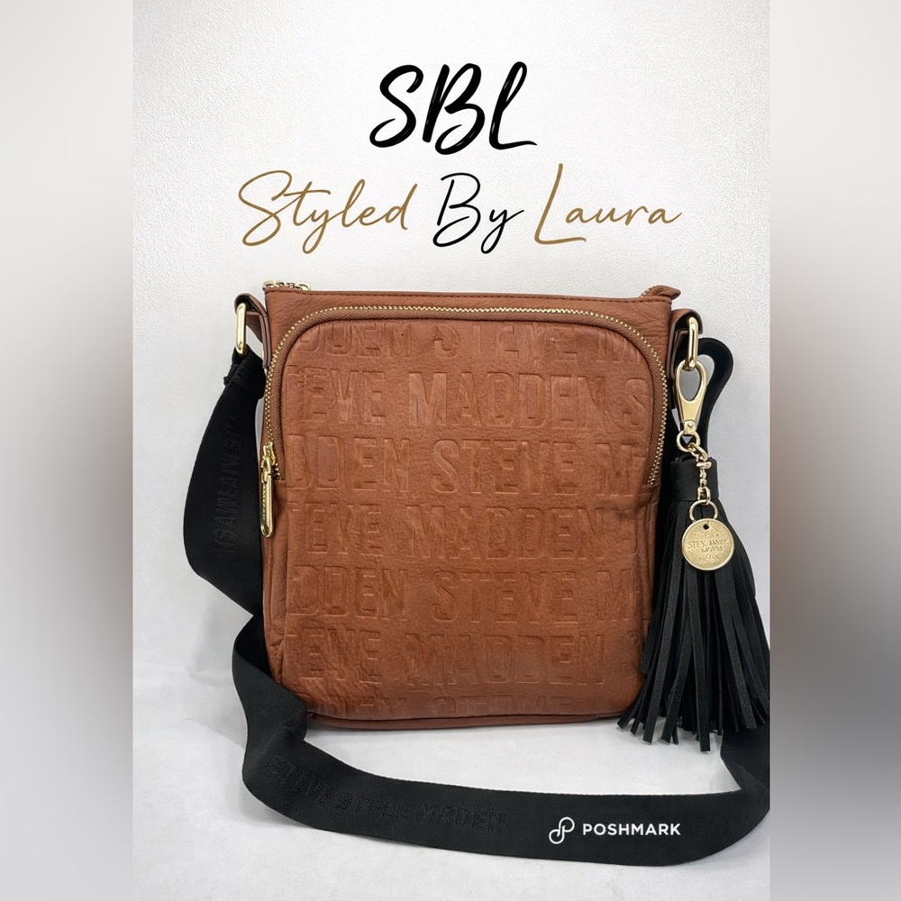 Steve Madden Cognac Embossed Crossbody Bag | Adjustable Strap | EUC ♥️